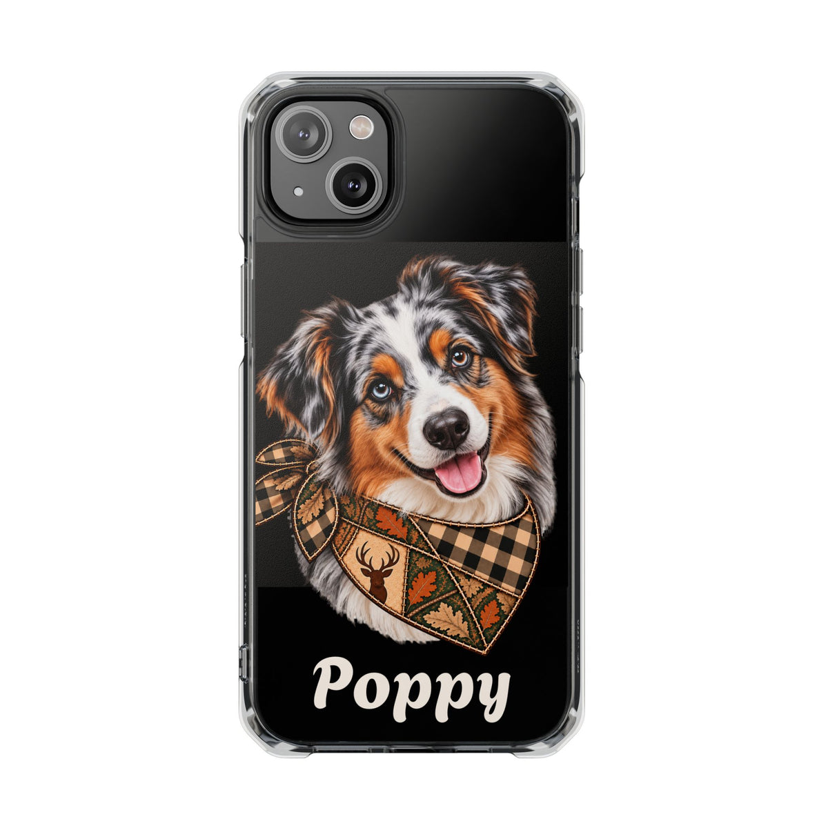 Clear Magnetic Phone Case — Australian Shepherd Personalized