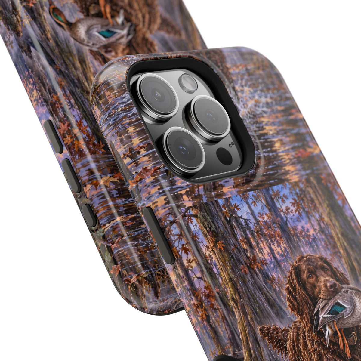 Clear Magnetic Phone Case — Boykin spaniel with Duck swamp