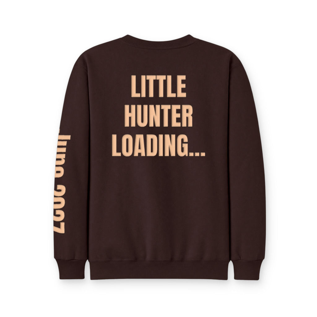 Personalized Mom to Be Sweatshirt, Custom Due Date Pregnancy Announcement, Hunter Sweatshirt, Blue Puff Expecting Mom Gift