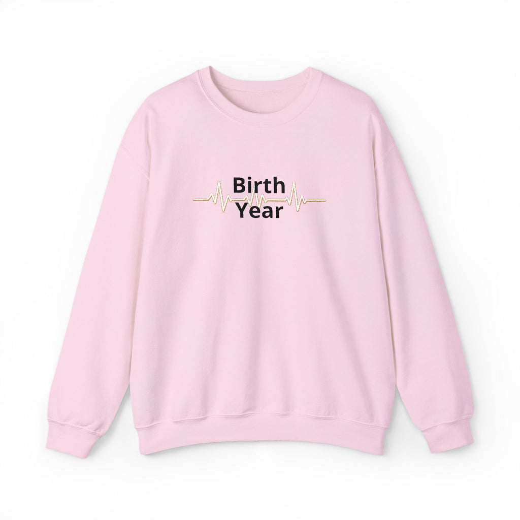 Birth Year Crewneck Sweatshirt — Personalized Retro Script Birthday Pullover