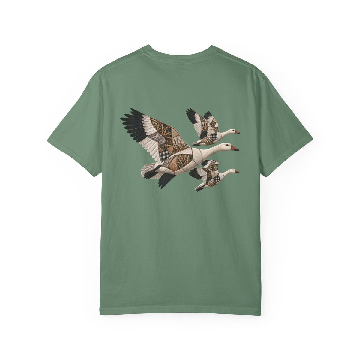 Faux Patchwork Snow Goose Shirt, Snow Geese Hunting T-Shirt, Arkansas Waterfowl Hunter Gift