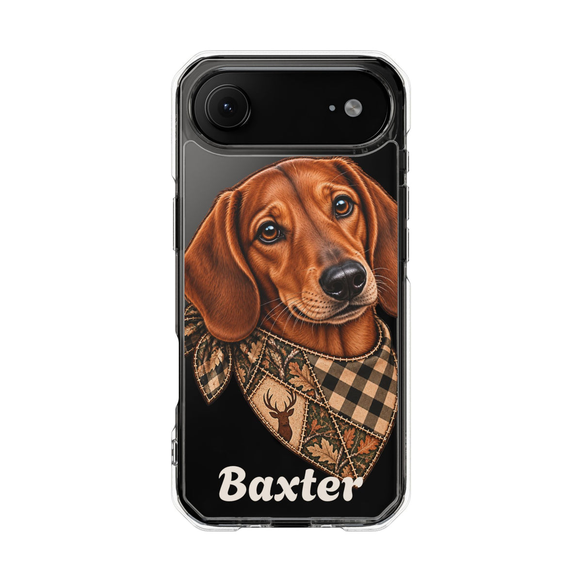 Clear Magnetic Phone Case — Dachshund Weenie Dog Personalized