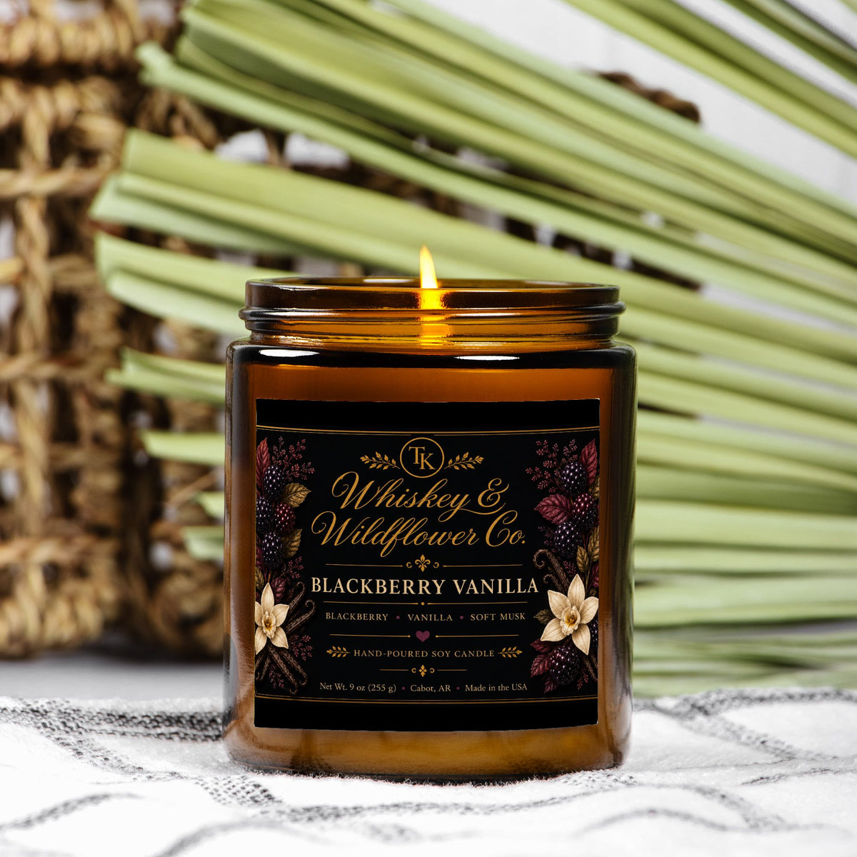 Blackberry Vanilla Candle Amber Jar 9oz