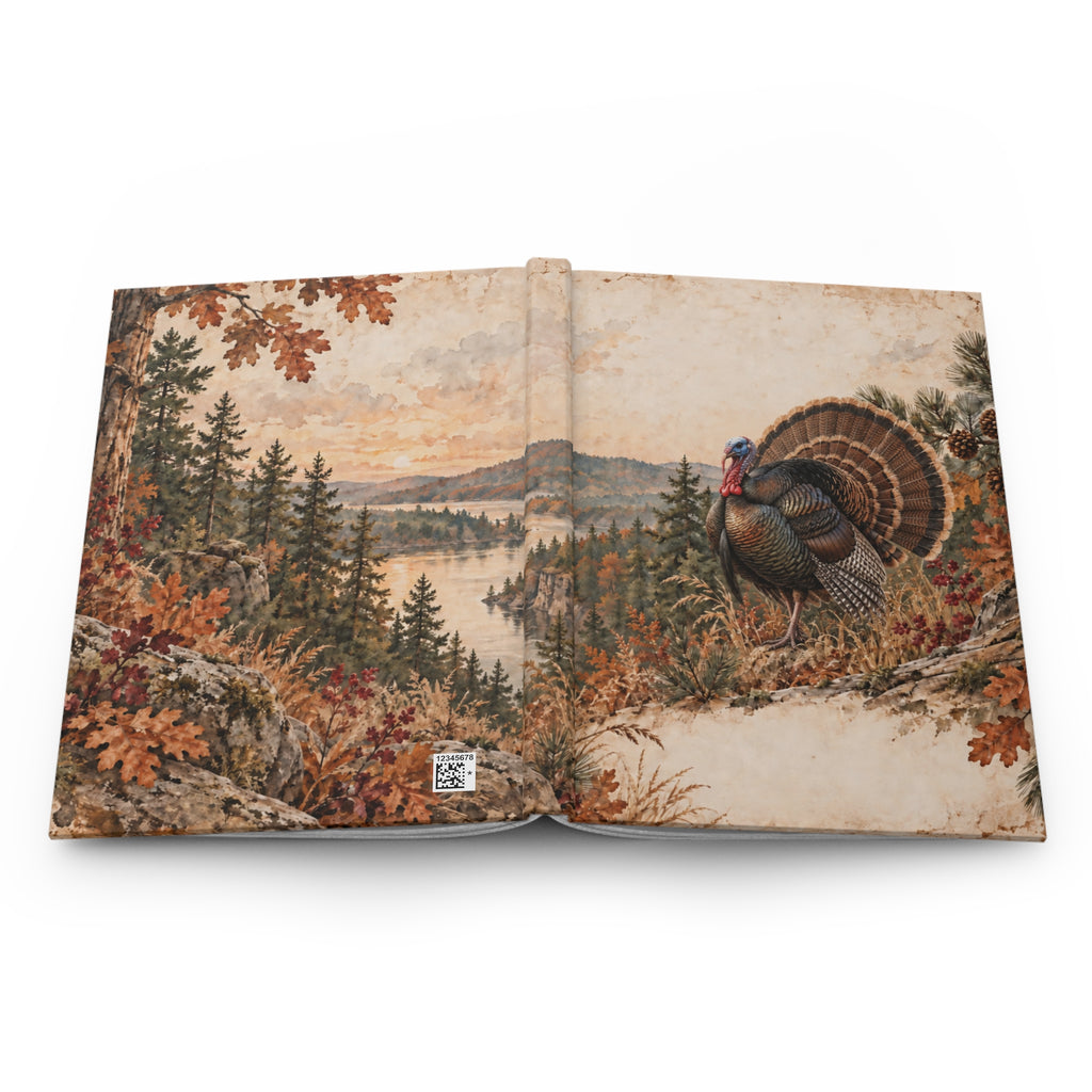 Autumn Turkey Hardcover Journal — Lined Fall Nature Notebook for Thanksgiving