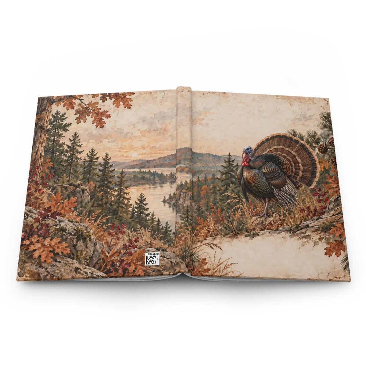 Autumn Turkey Hardcover Journal — Lined Fall Nature Notebook for Thanksgiving