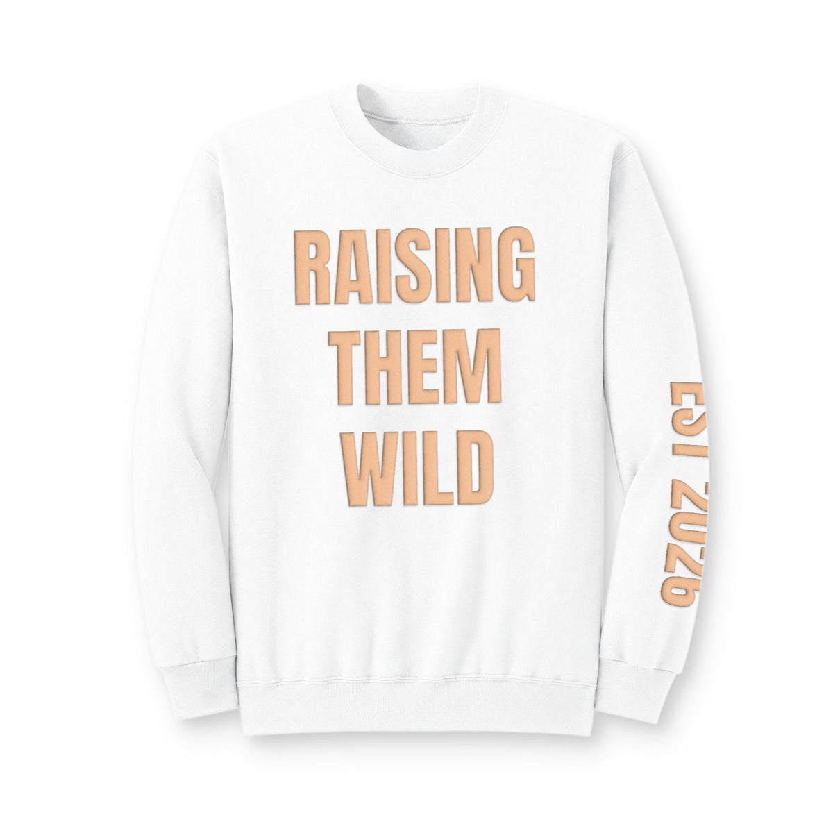 Personalized Hunting Mama Sweatshirt, Raising Them Wild, Hunter Orange Puff Sweatshirt, Custom Hunting Mom Gift