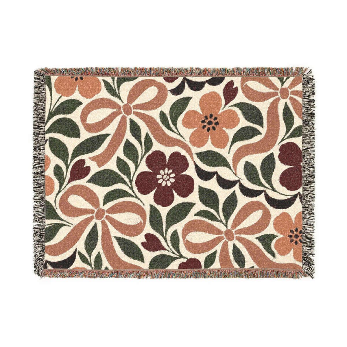 Floral Woven Soft Throw/Blanket — Vintage Botanical Throw
