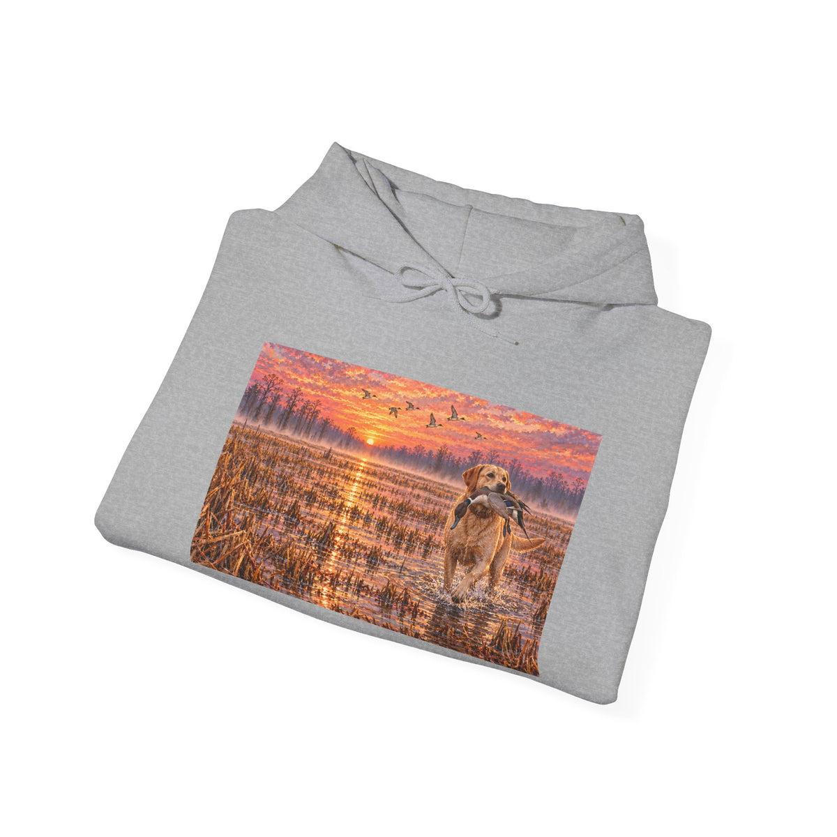 Golden Retriever Sunset Hoodie - Dog Lover Pullover with Scenic Sunset Print