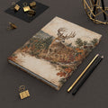 Deer Forest Scene Hardcover Journal — Lined Rustic Wildlife Notebook for Nature Lovers