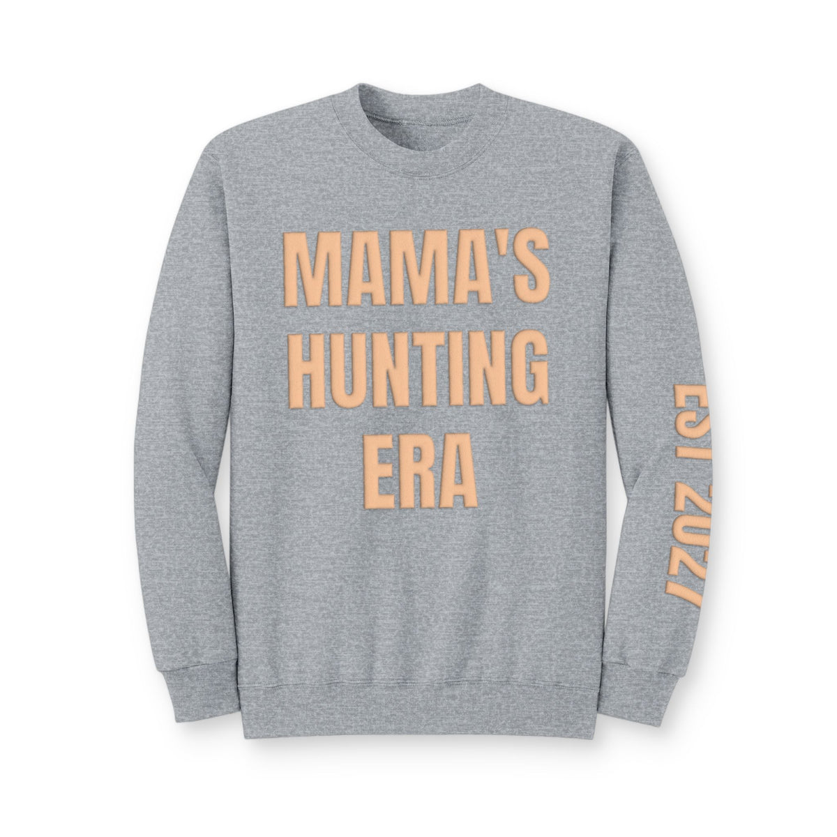 Personalized Hunting Mama Sweatshirt, Raising My Little Hunting Buddy Shirt, Hunter Orange Puff Sweatshirt, Custom Mom Hunting Gift