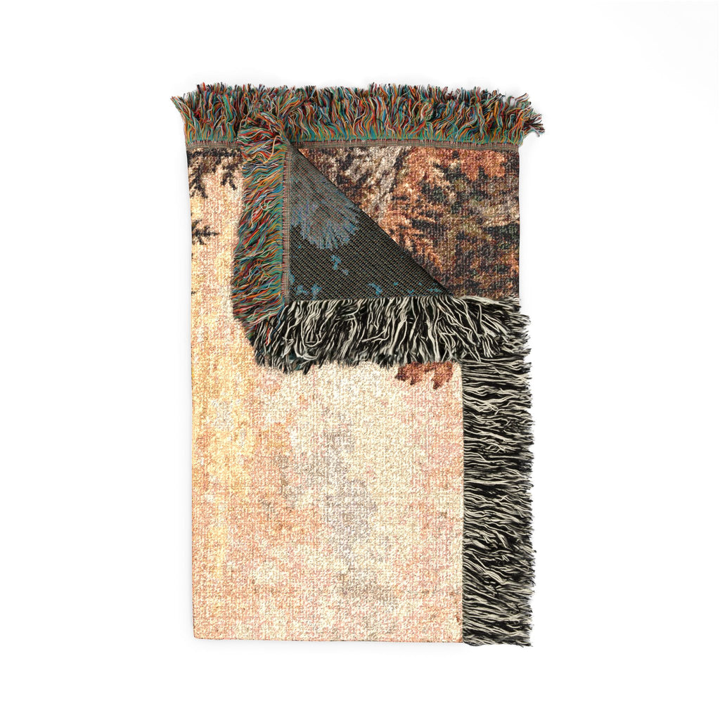 Thanksgiving Turkey Woven Blanket — Scenic Autumn Harvest Throw with Personalized Name Option