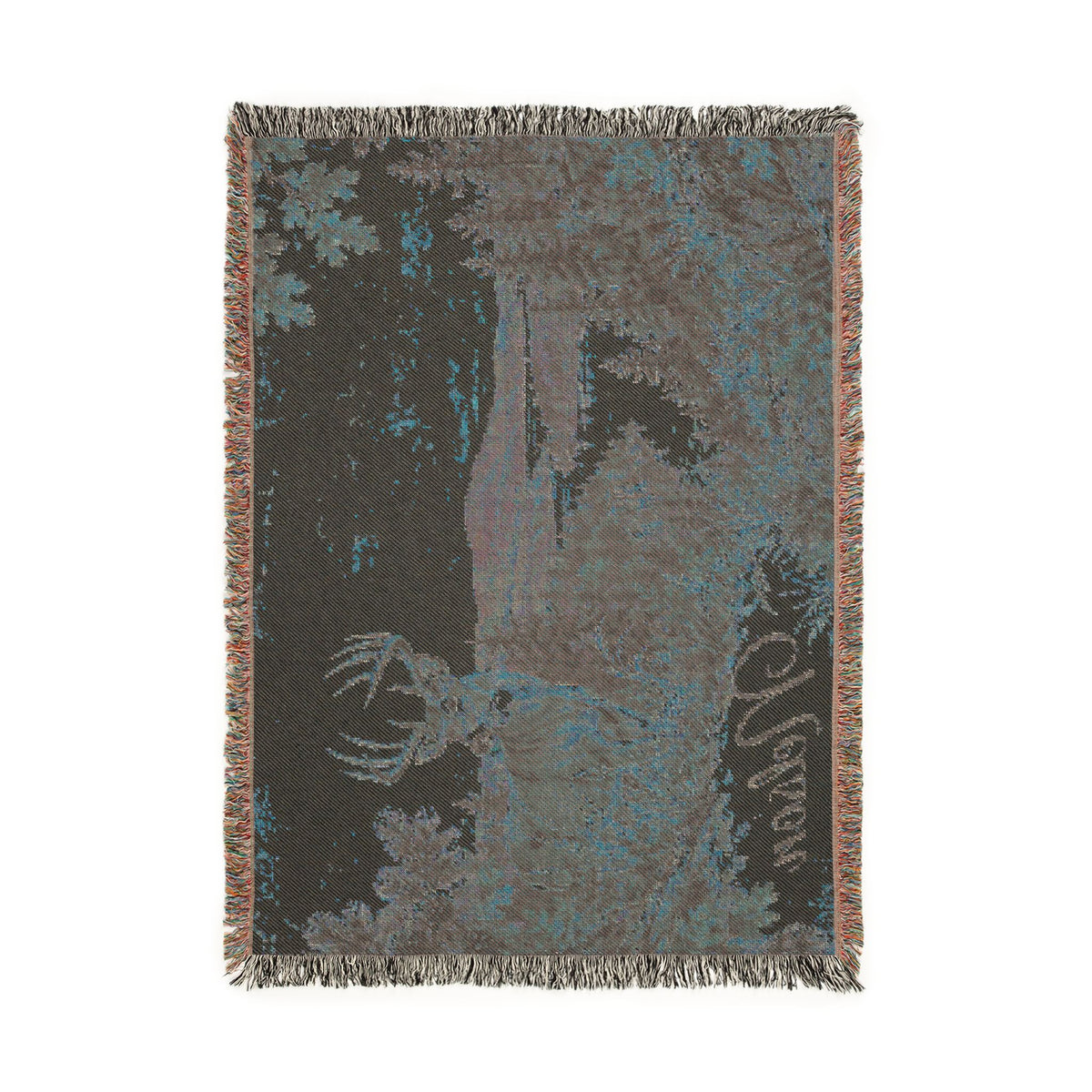 Scenic Deer Woven Blanket – Personalized Rustic Nature Throw