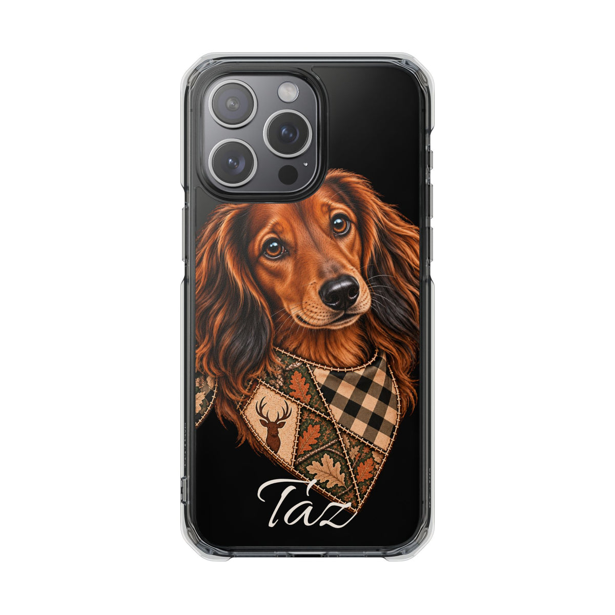 Clear Magnetic Phone Case — Dachshund Weenie Dog Personalized