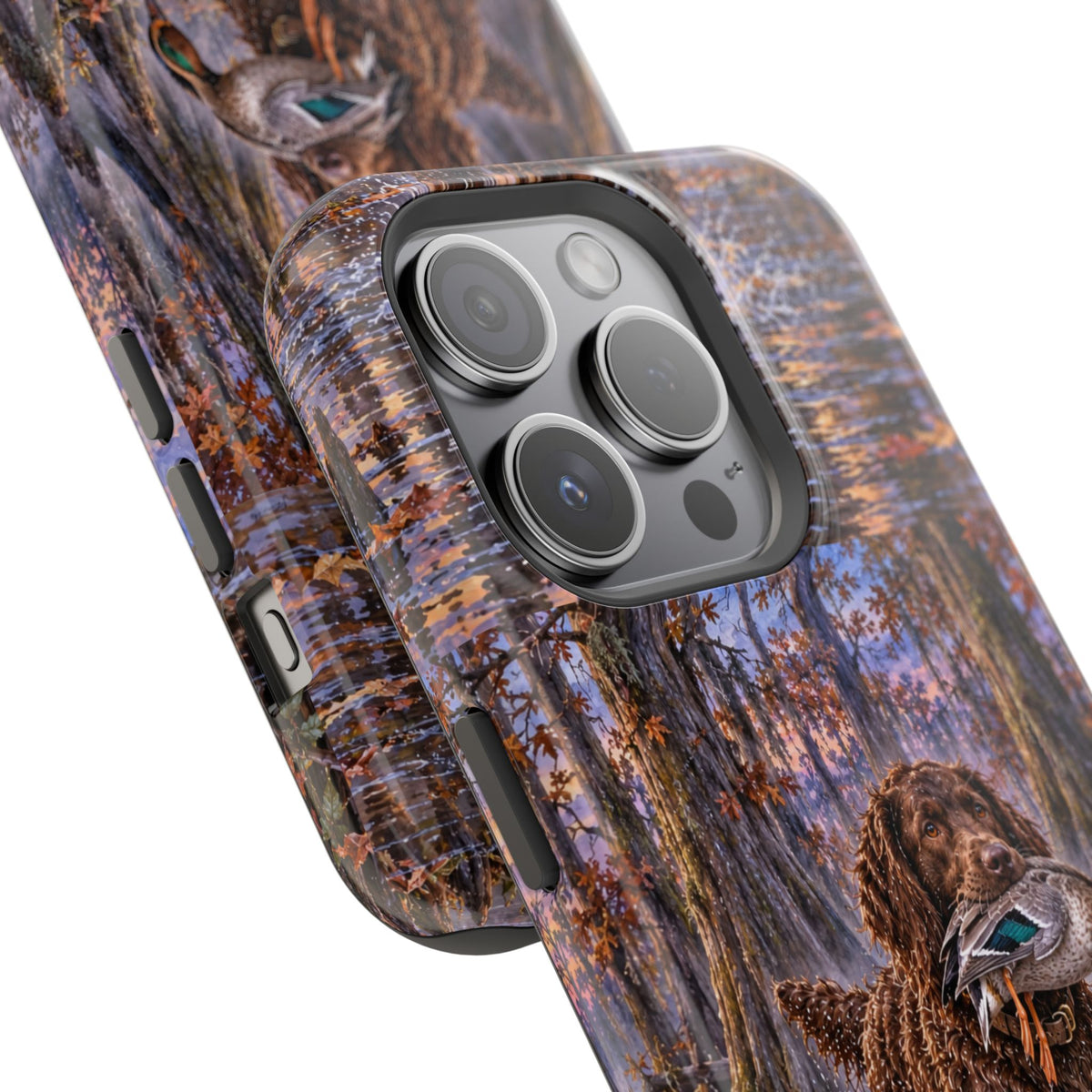 Clear Magnetic Phone Case — Boykin spaniel with Duck swamp