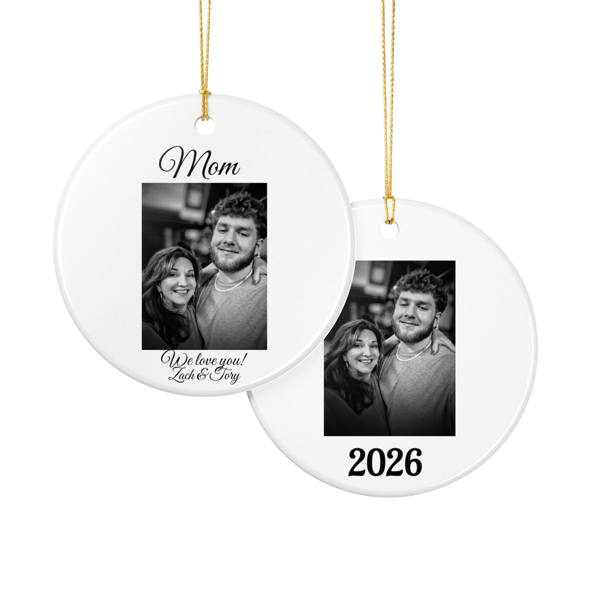 Personalized Christmas Ornament, Custom Name Family Keepsake, Holiday Wreath Ornament, Christmas Gift for Family, Friends or Memorial