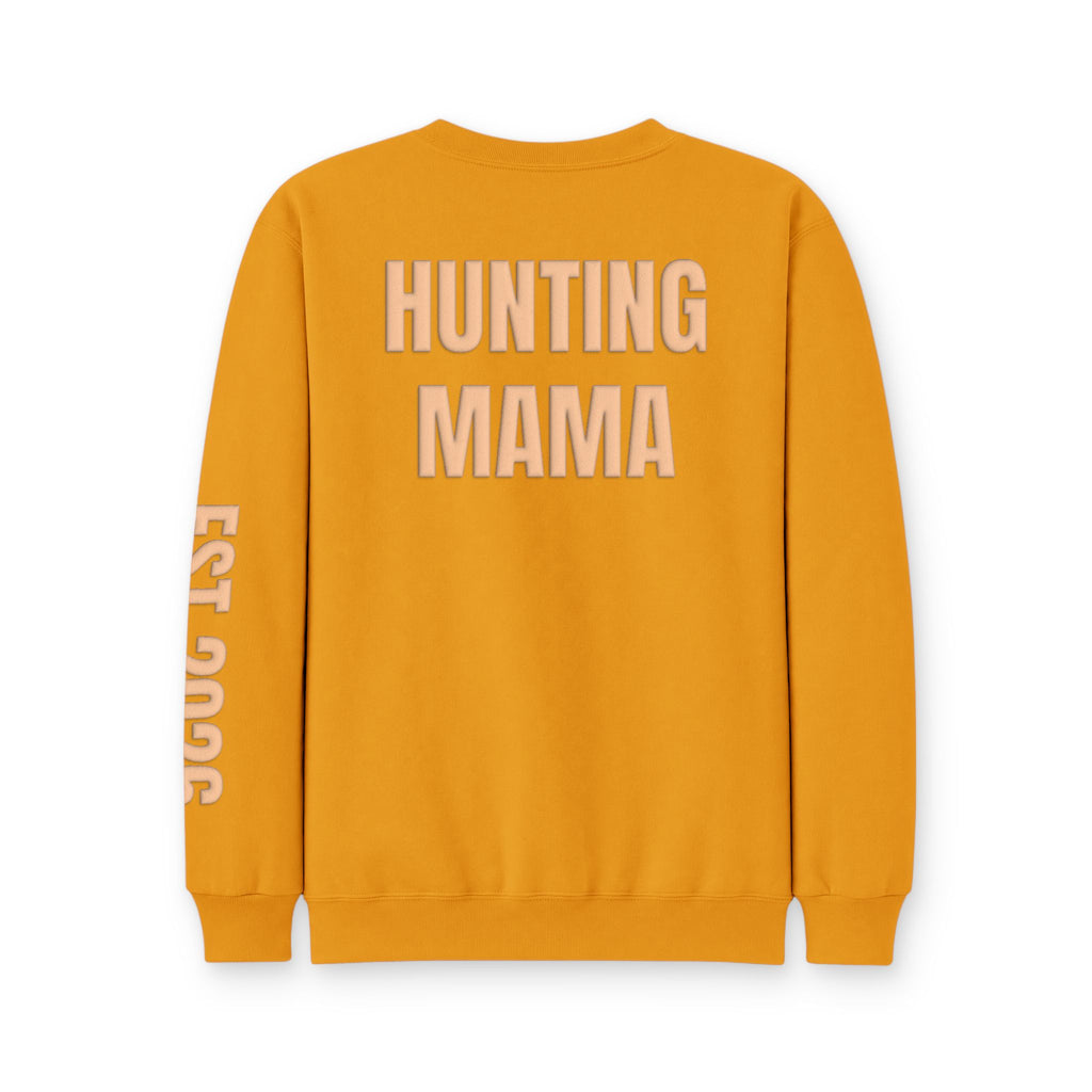 Personalized Hunting Mama Sweatshirt, Raising Them Wild, Hunter Orange Puff Sweatshirt, Custom Hunting Mom Gift