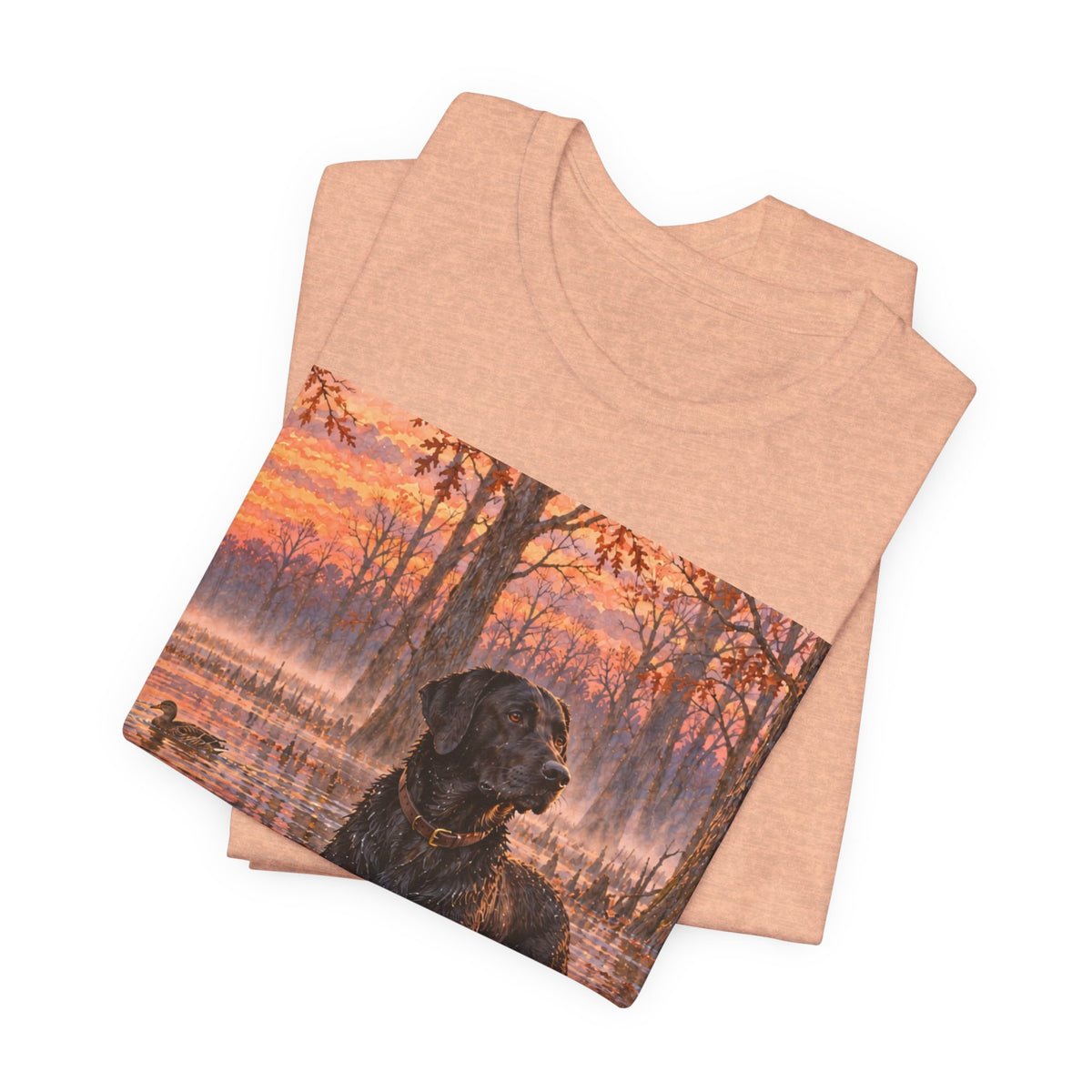 Sunset Bay Labrador Tee — Black Lab Dog Sunset Shirt