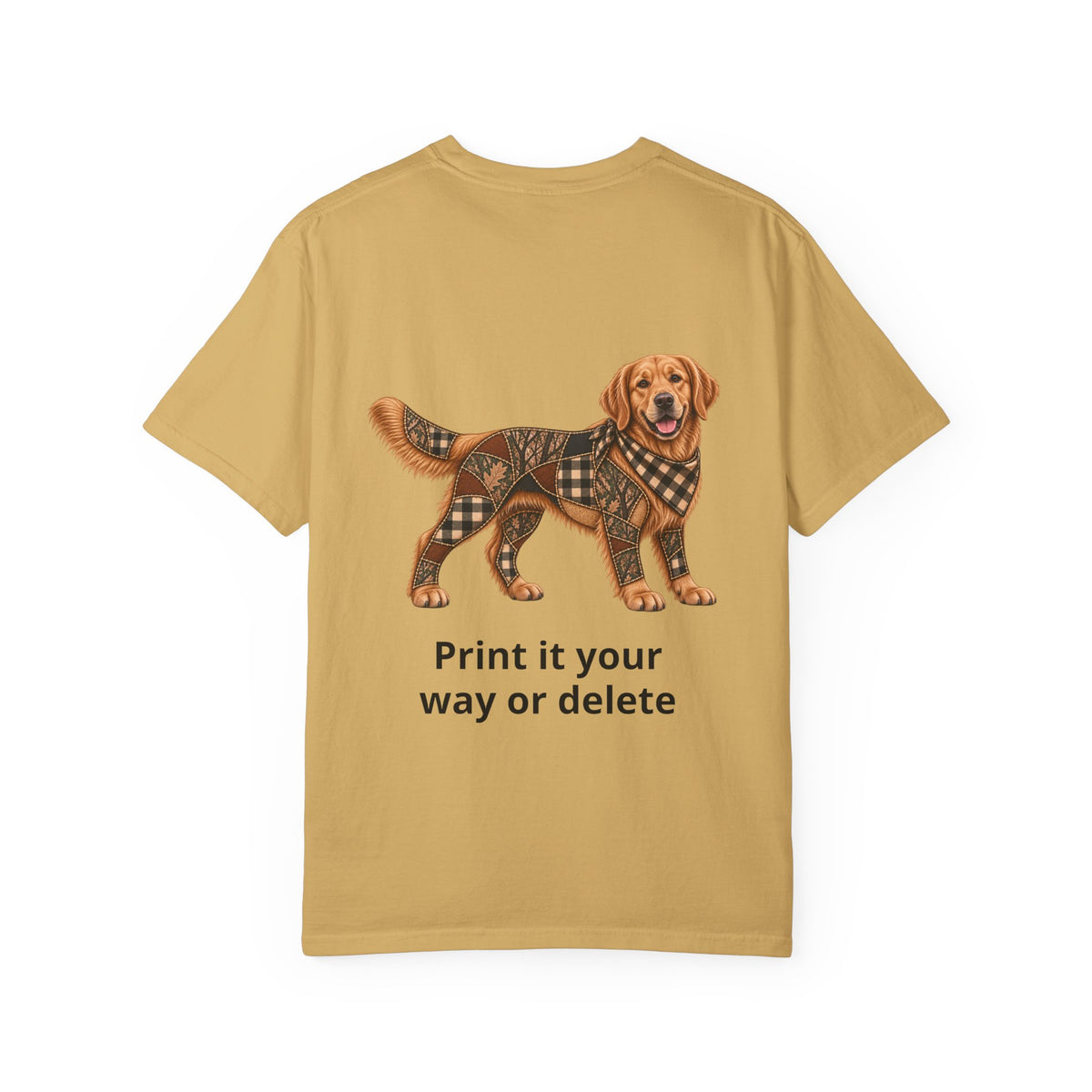 Faux Patchwork Golden Retriever Shirt, Full Body Golden Retriever Hunting Long Sleeve, Arkansas Hunter Gift