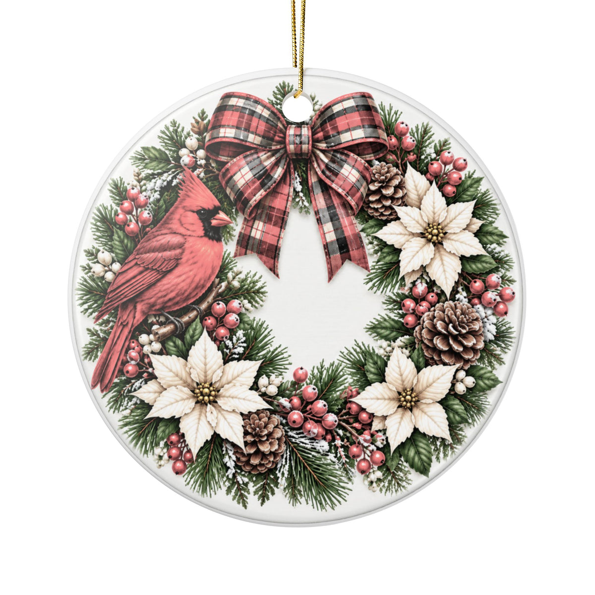 Personalized Christmas Ornament, Custom Name Family Keepsake, Holiday Wreath Ornament, Christmas Gift for Family, Friends or Memorial