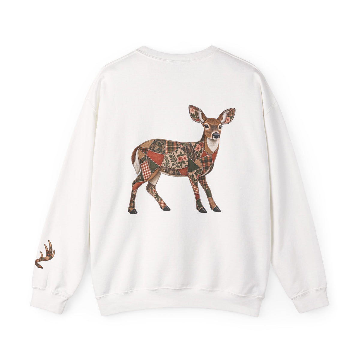 Faux Patchwork Doe Deer Shirt, Hunting Tee, Rustic Deer Hunter Gift