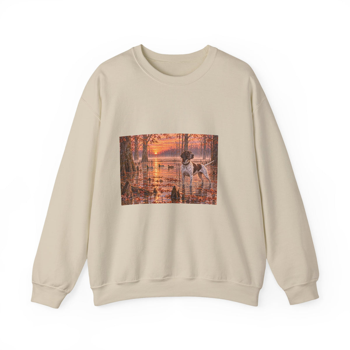 Sweatshirt — English Pointer Sunset Marsh Crewneck