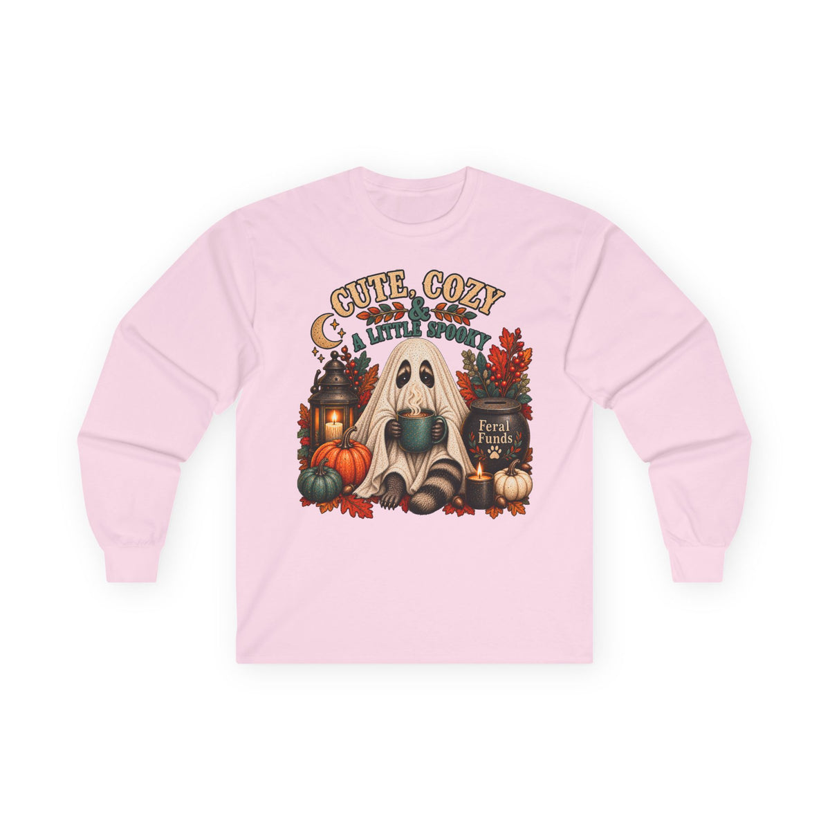 Cozy Ghost Fall Long Sleeve Shirt | Pumpkin Halloween Long Sleeve Tee