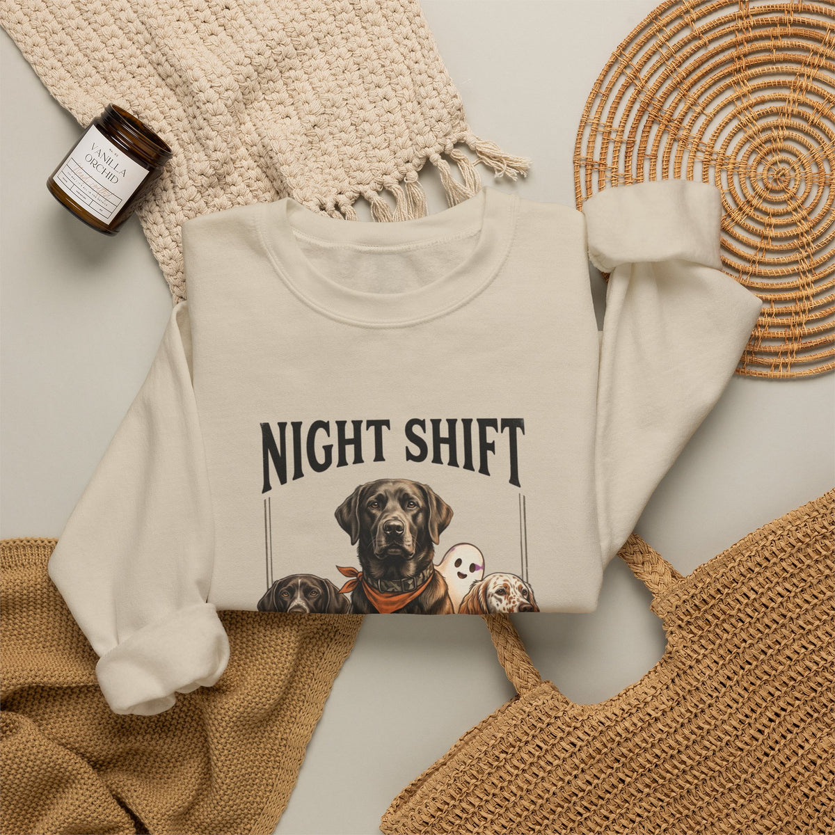 Night Shift Duck Dog Sweatshirt | Spooky Hunting, Halloween Retriever
