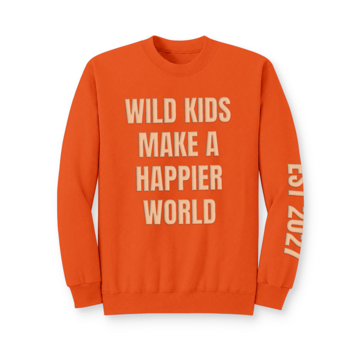 Personalized Hunting Mama Sweatshirt, Wild Kids Make a Happier World Shirt, Hunter Orange Puff Sweatshirt, Custom Mom Hunting Gift