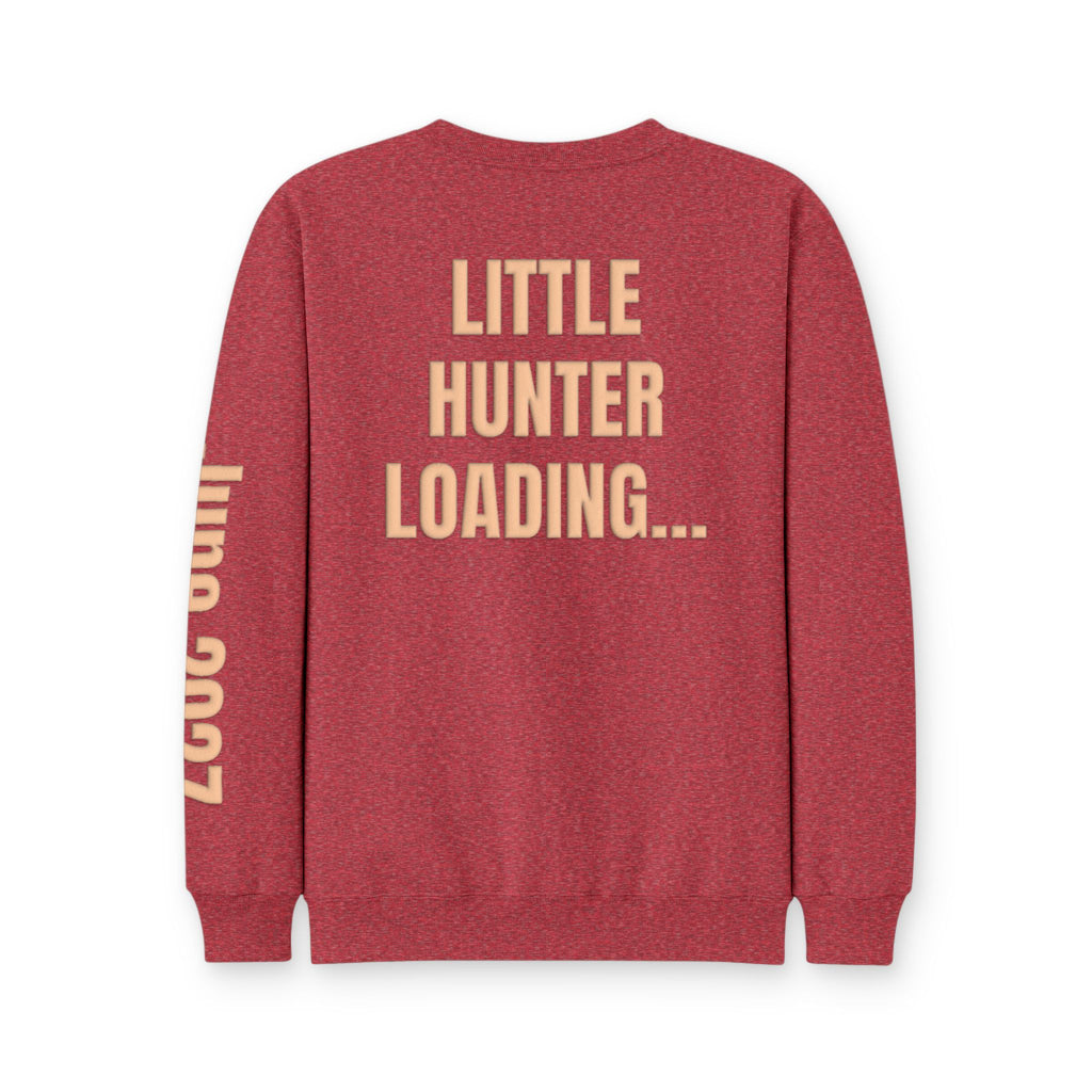 Personalized Mom to Be Sweatshirt, Custom Due Date Pregnancy Announcement, Hunter Sweatshirt, Blue Puff Expecting Mom Gift