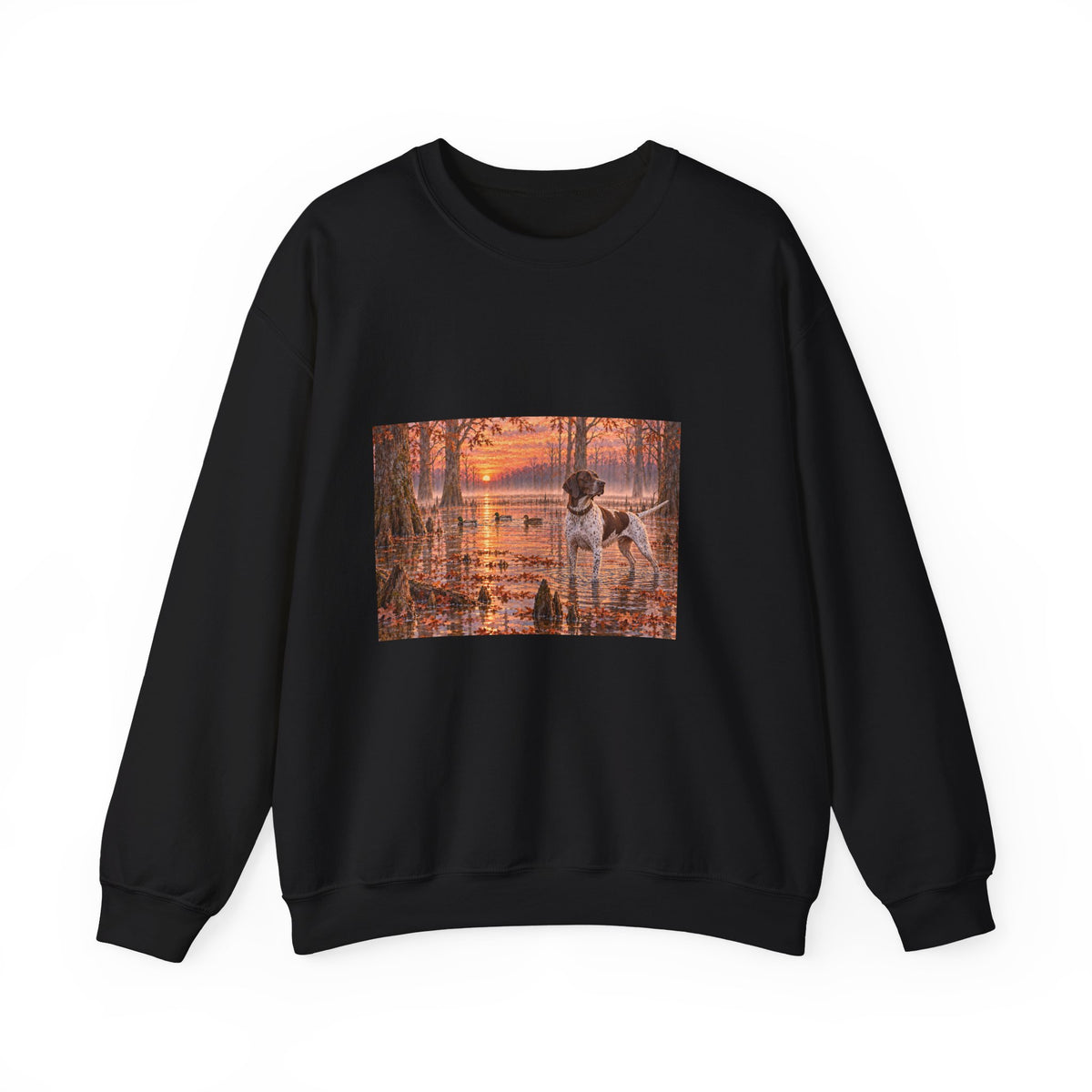 Sweatshirt — English Pointer Sunset Marsh Crewneck