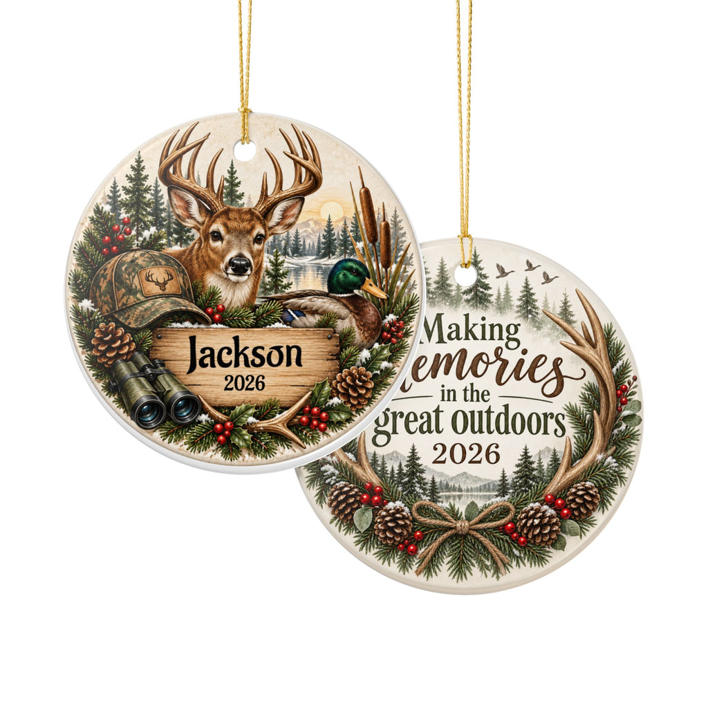 Personalized Christmas Ornament, Custom Name Family Keepsake, Holiday Wreath Ornament, Christmas Gift for Family, Friends or Memorial