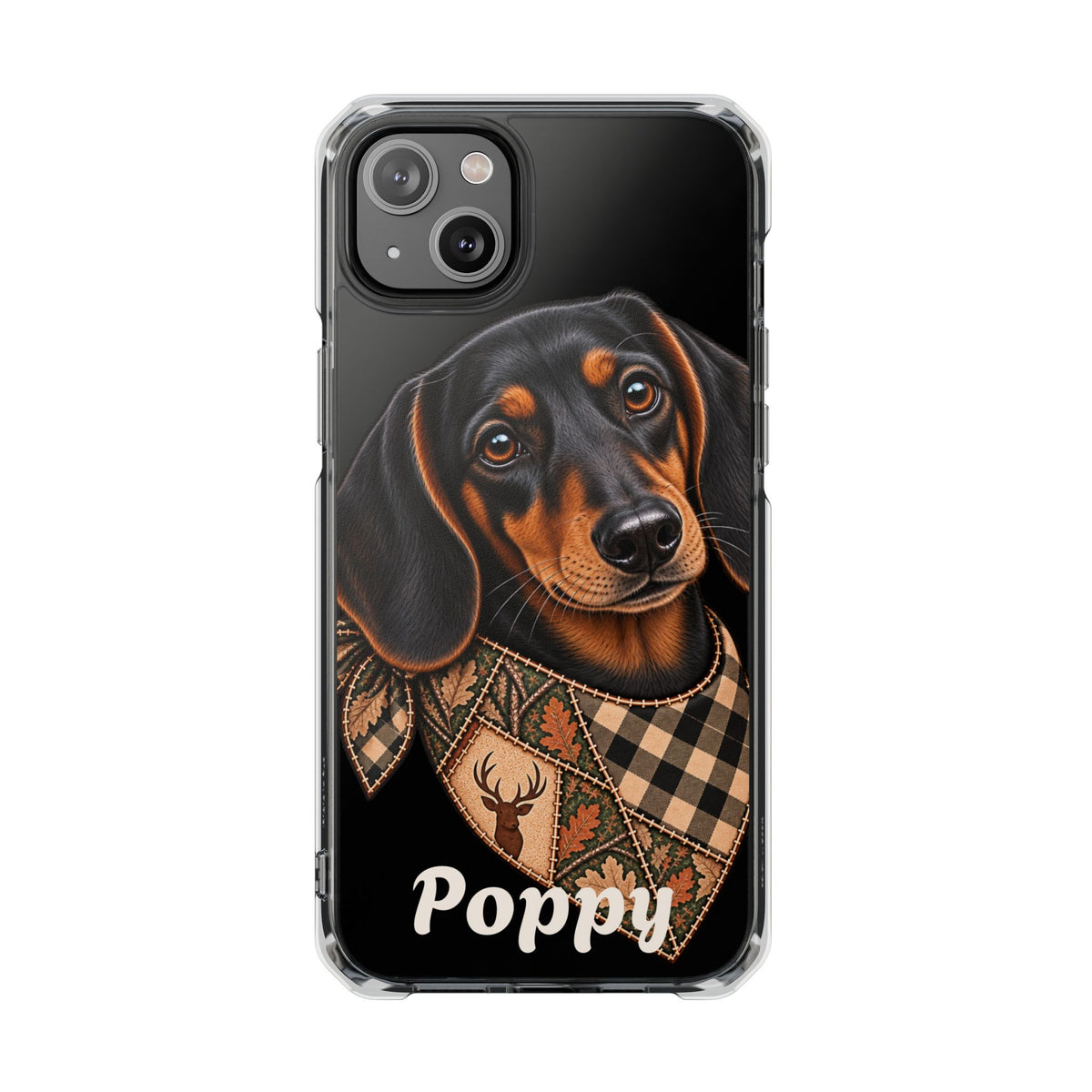 Clear Magnetic Phone Case — Dachshund Personalized
