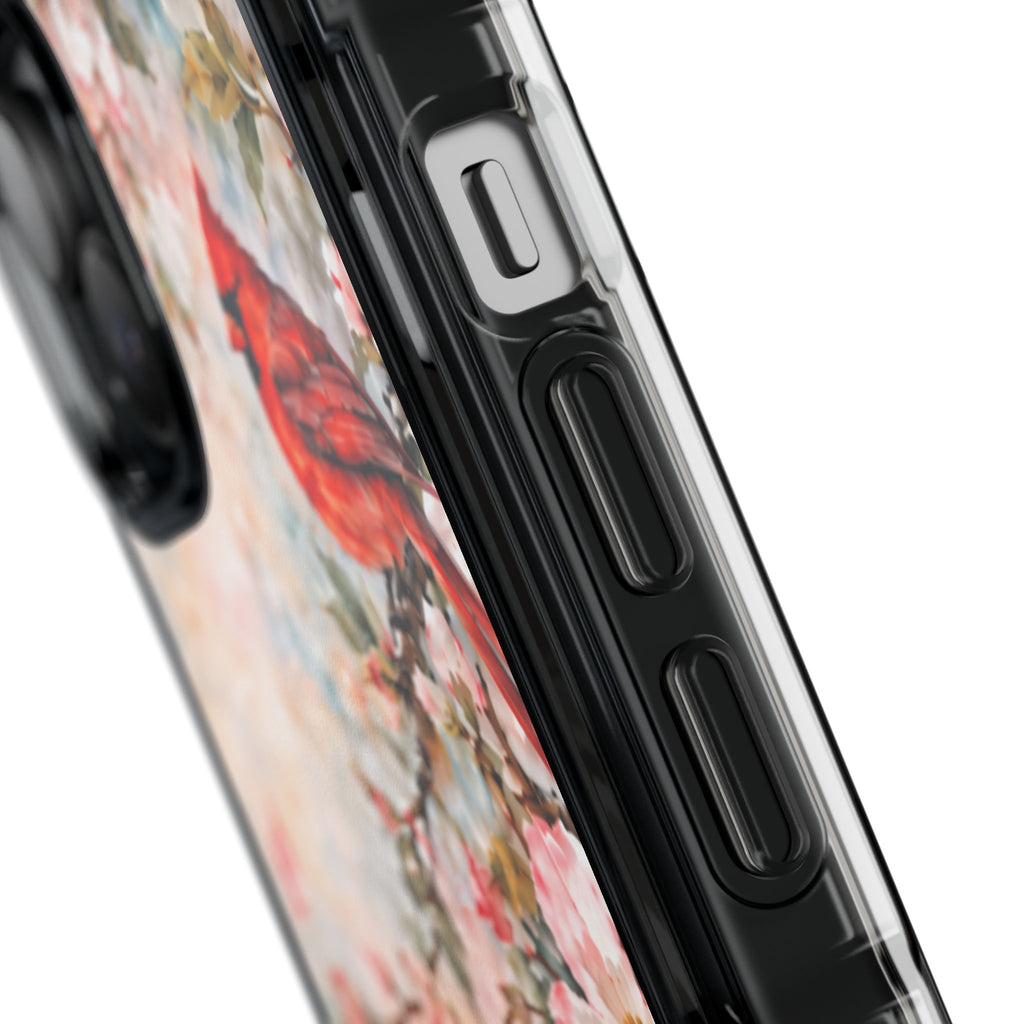 Clear Magnetic Phone Case — Cardinal Flock Scene