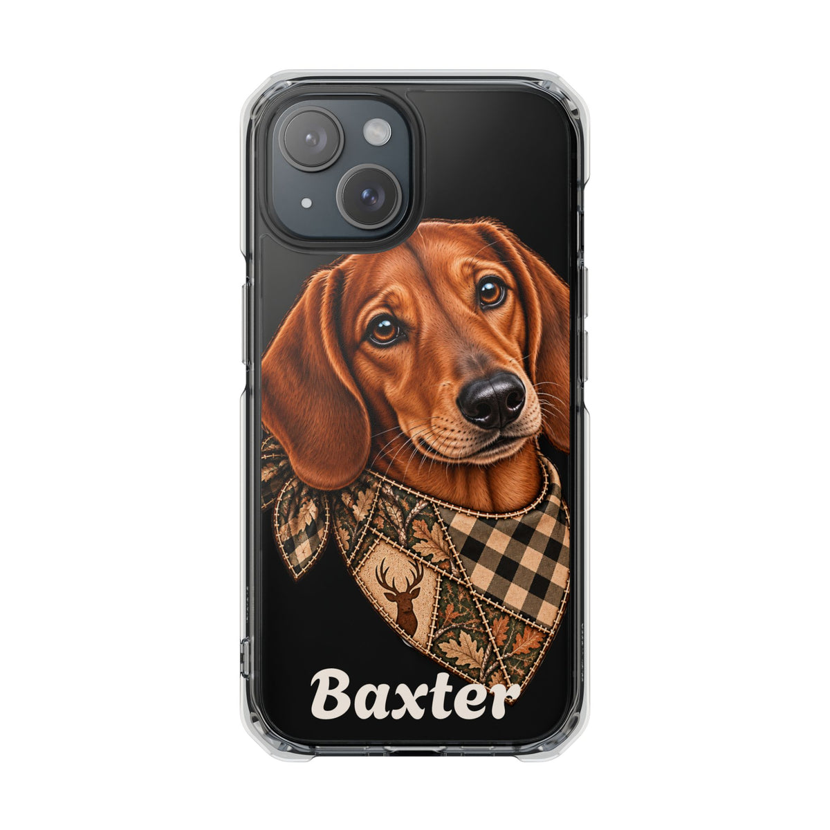 Clear Magnetic Phone Case — Dachshund Weenie Dog Personalized