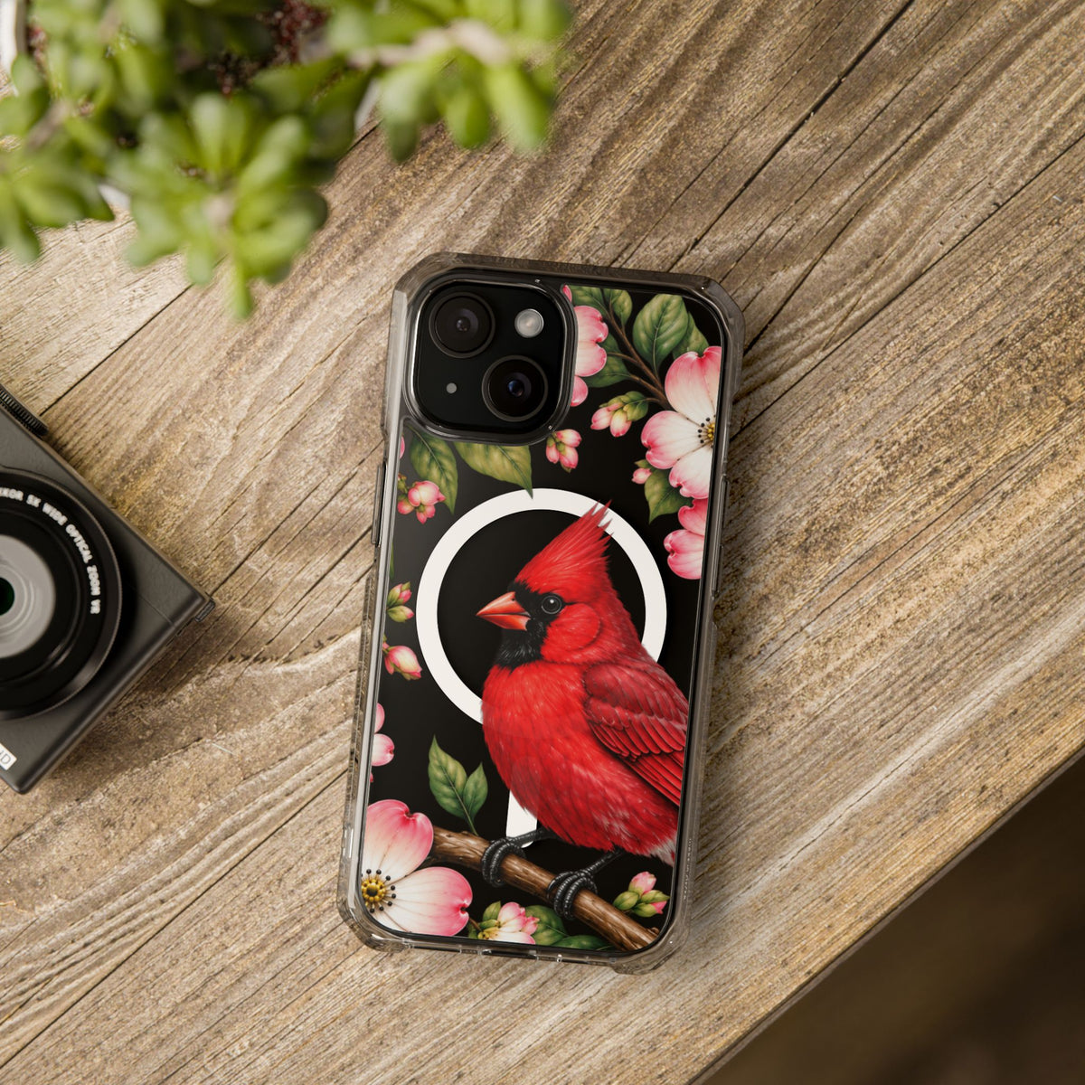 Clear Magnetic Phone Case — Cardinal Scene