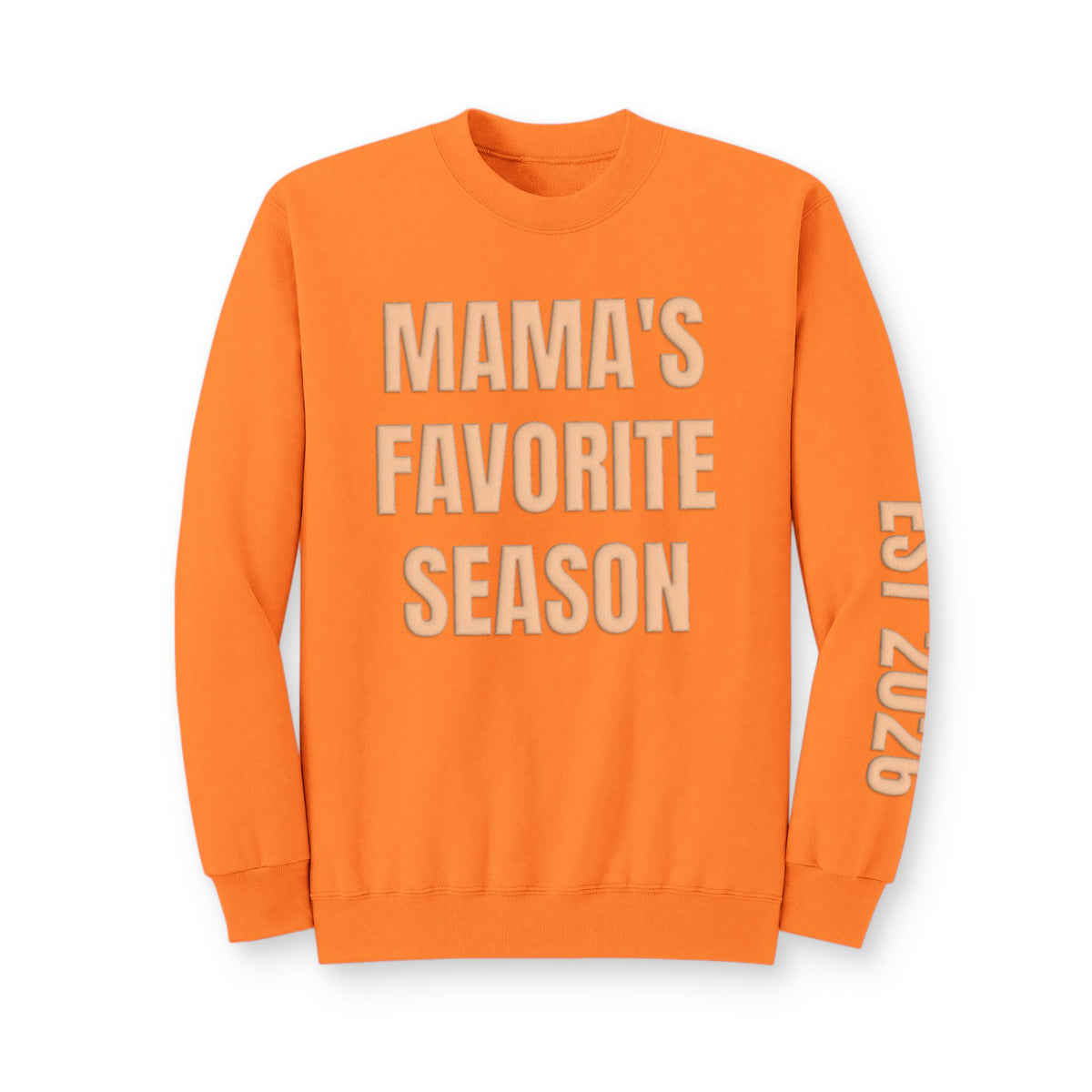 Personalized Hunting Mama Sweatshirt, Mama's Favorite Season, Hunter Orange Puff Sweatshirt, Custom Hunting Mom Gift