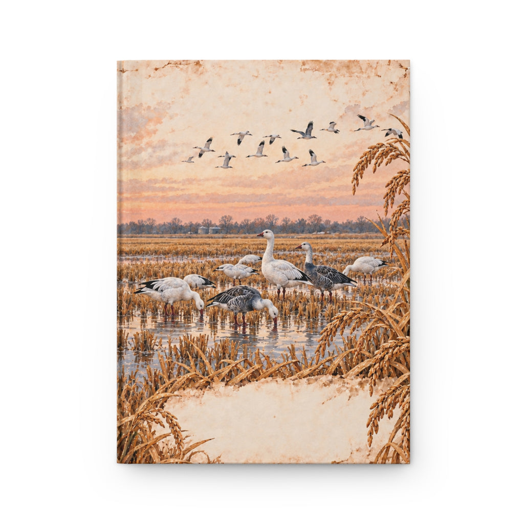 Migratory Geese Sunset Hardcover Journal — Lined Nature Notebook
