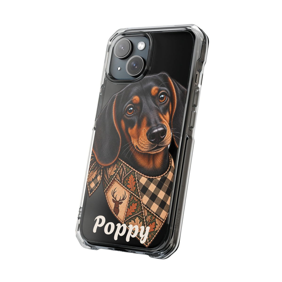 Clear Magnetic Phone Case — Dachshund Personalized