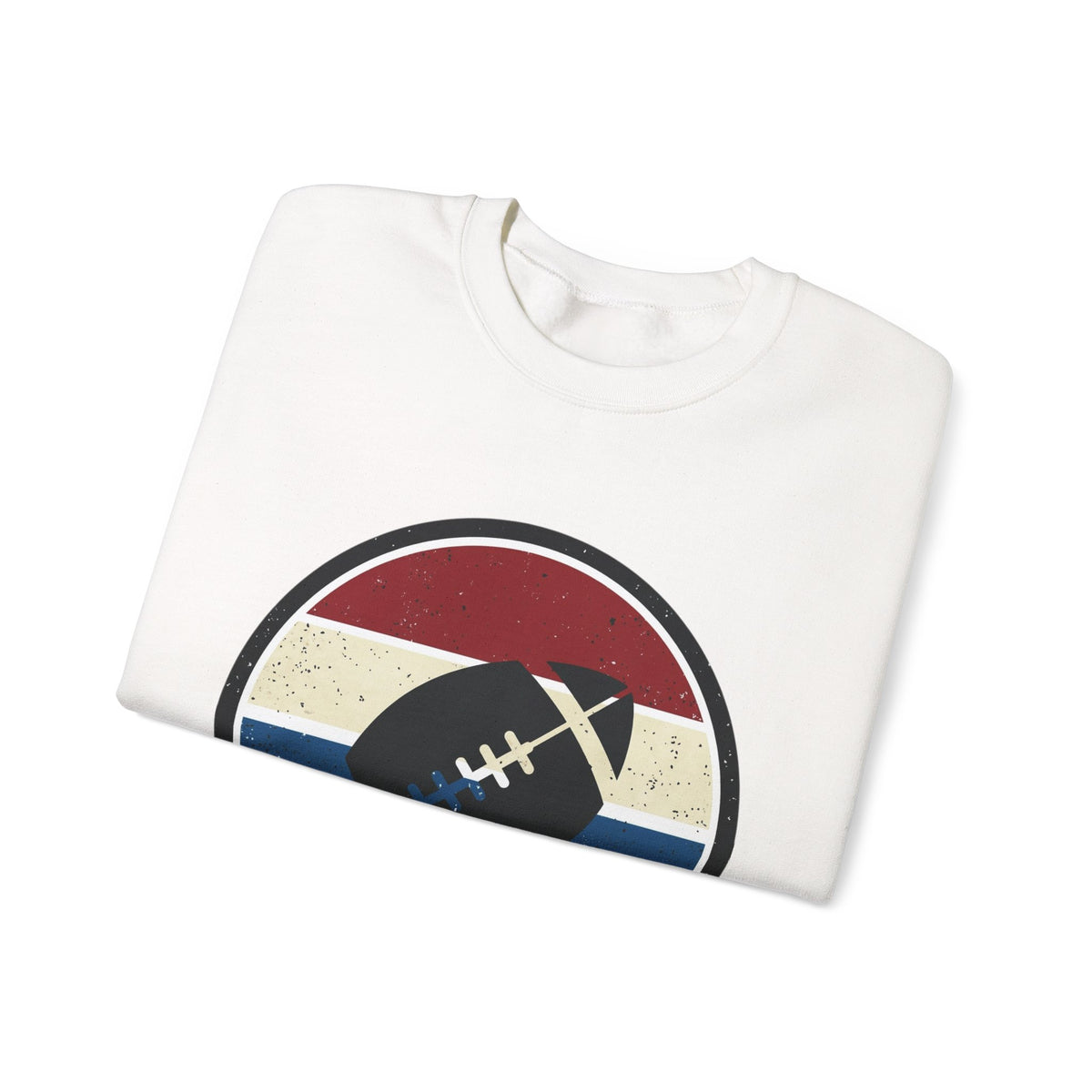 Retro Football Season Crewneck Sweatshirt | Vintage Stripe Football Logo