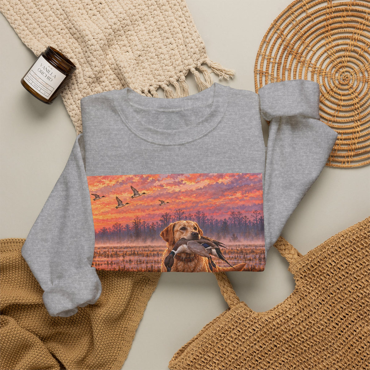 Golden Retriever Sunset Crewneck Sweatshirt