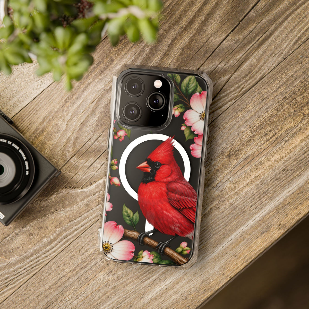 Clear Magnetic Phone Case — Cardinal Scene