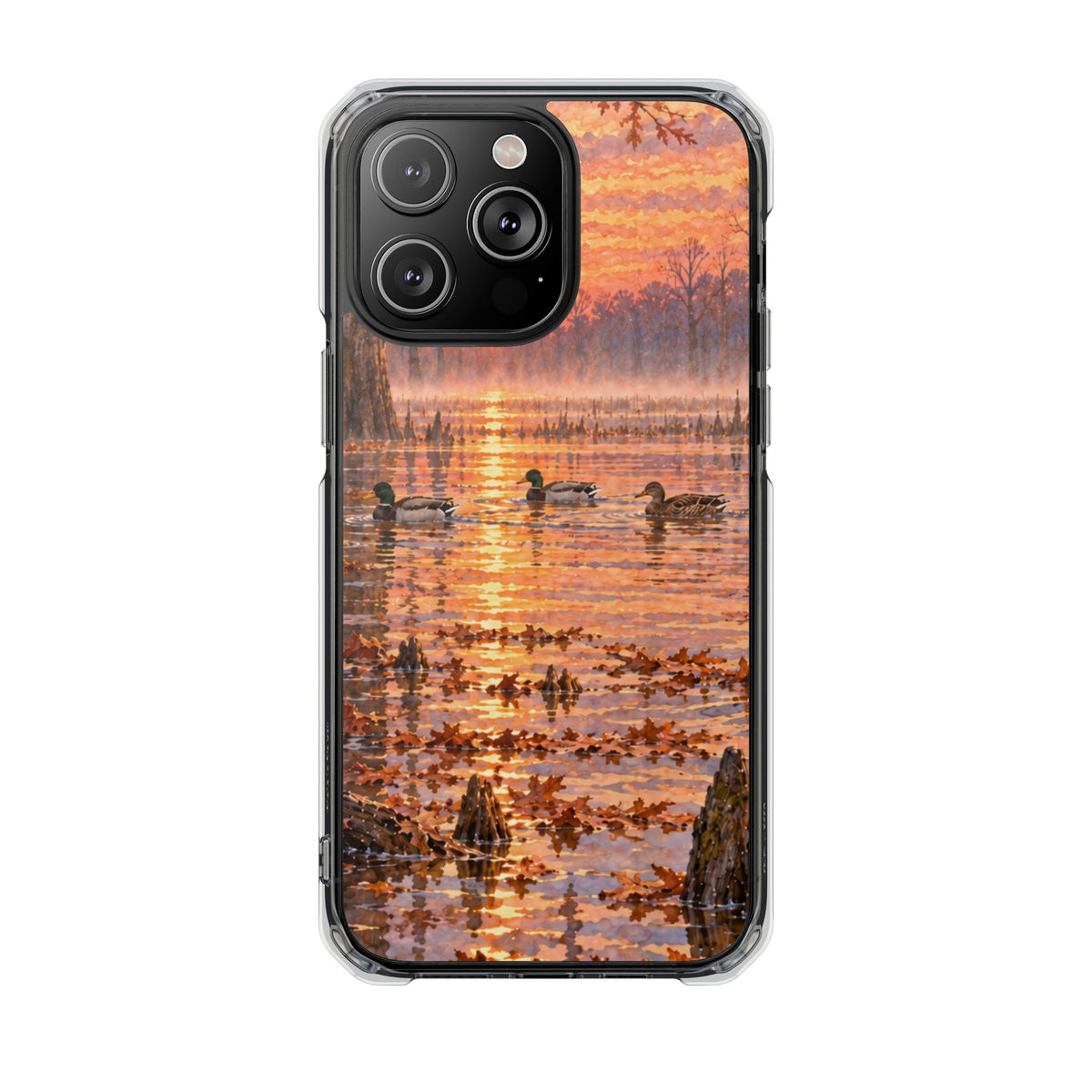 Clear Magnetic Phone Case — Ducks in lake