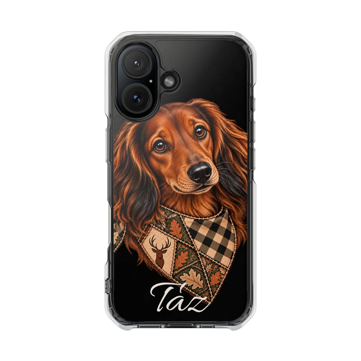 Clear Magnetic Phone Case — Dachshund Weenie Dog Personalized