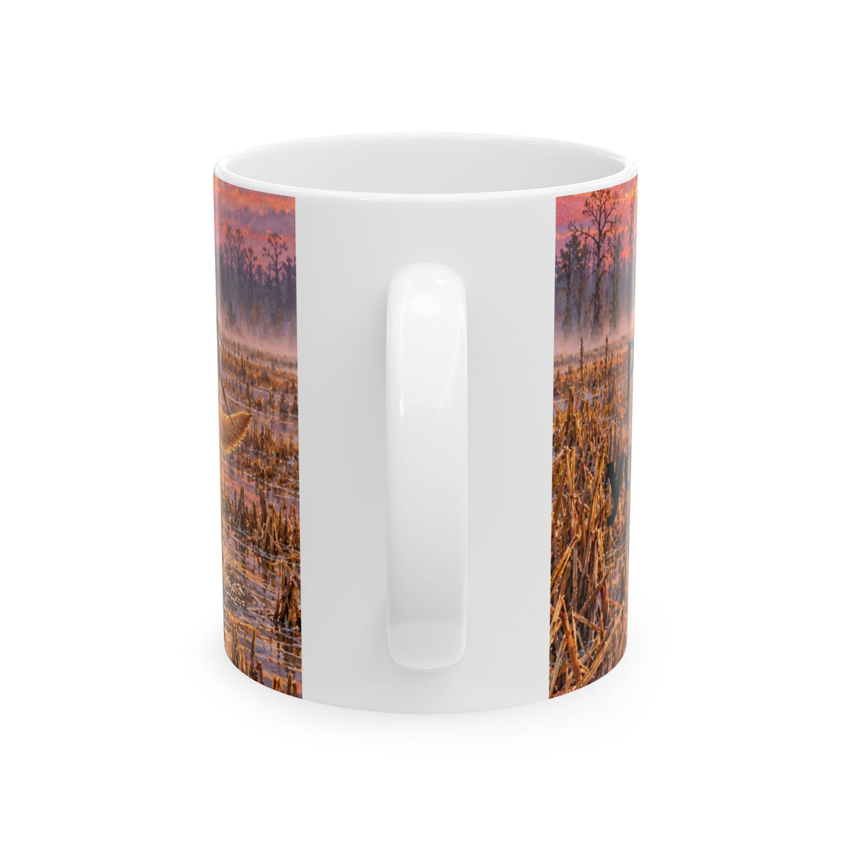 Duck Hunting Mug — Sunrise Marsh Scene Ceramic Coffee Cup (11oz, 15oz)
