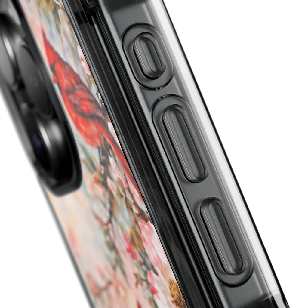Clear Magnetic Phone Case — Cardinal Flock Scene