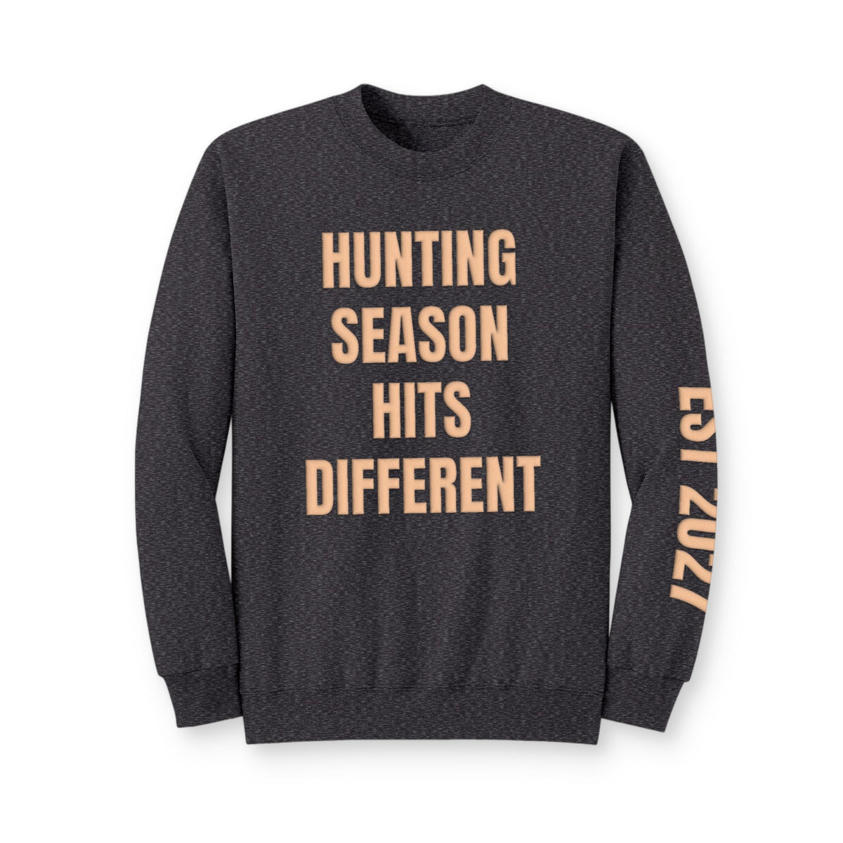Personalized Hunting Mama Sweatshirt, Hunting Season Hits Different, Hunter Orange Puff Sweatshirt, Custom Hunting Mom Gift