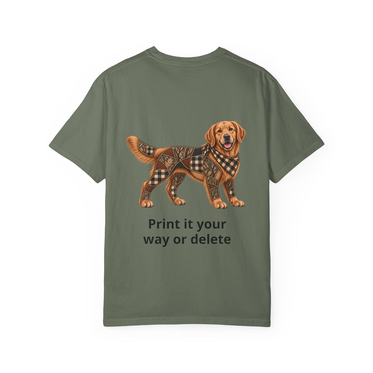 Faux Patchwork Golden Retriever Shirt, Full Body Golden Retriever Hunting Long Sleeve, Arkansas Hunter Gift