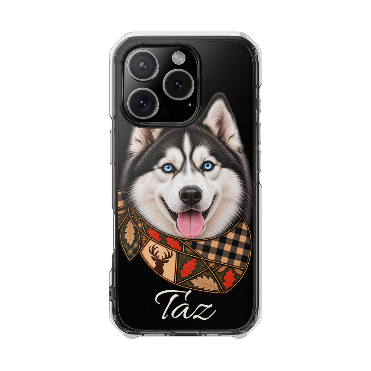 Clear Magnetic Phone Case — Huskey Dog Personalized