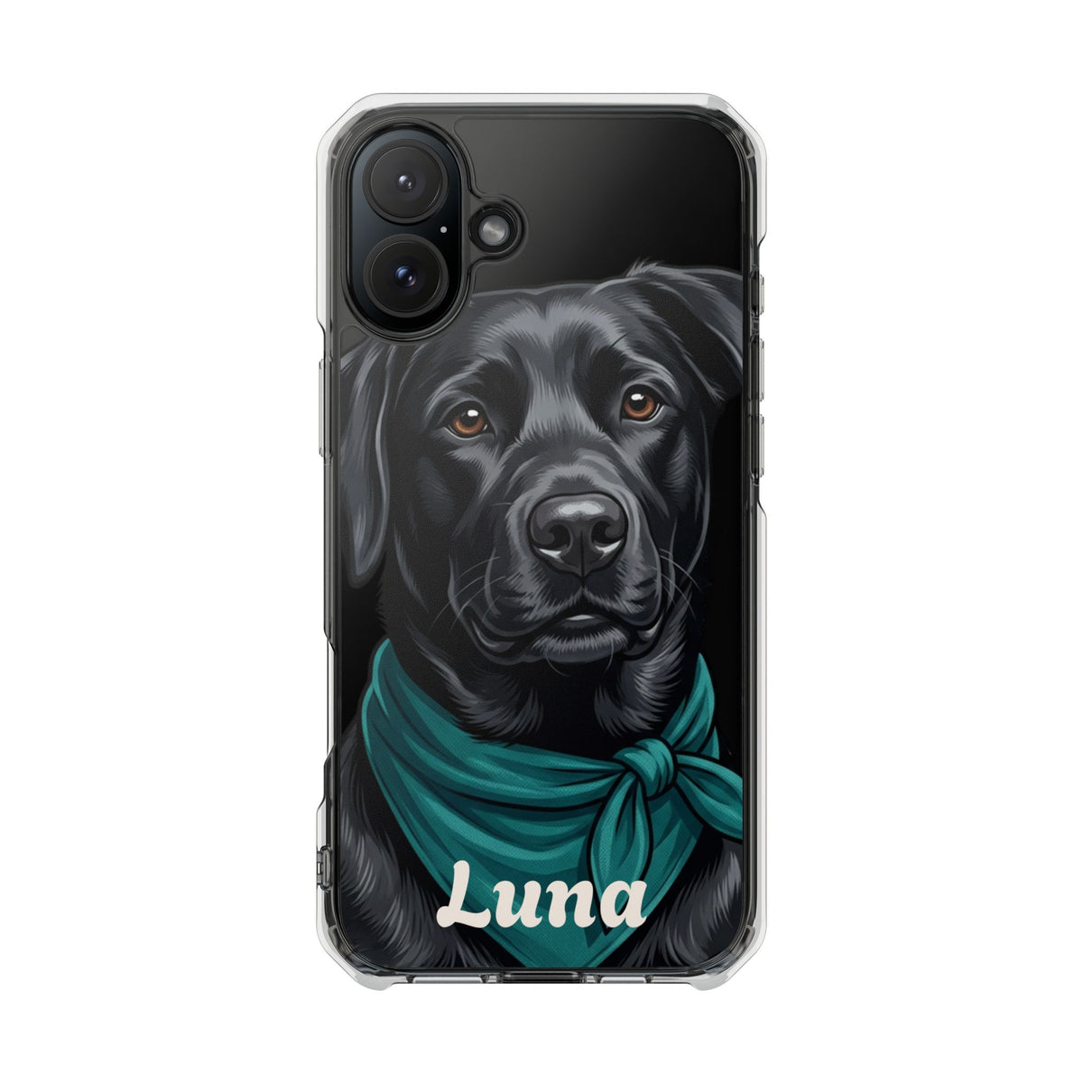 Clear Magnetic Phone Case — Lab / Your Pet Personalized