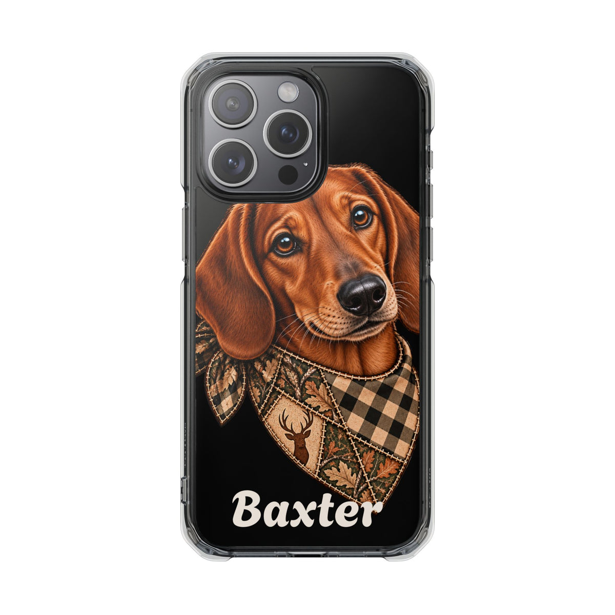 Clear Magnetic Phone Case — Dachshund Weenie Dog Personalized